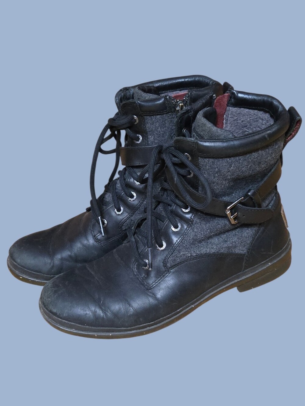 UGG Black and Gray Combat Boots